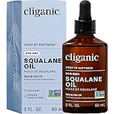 Cliganic Pure Squalane Oil for Skin & Hair (2oz) - Non-GMO Verified, Natural Plant-Derived Face Moisturizer