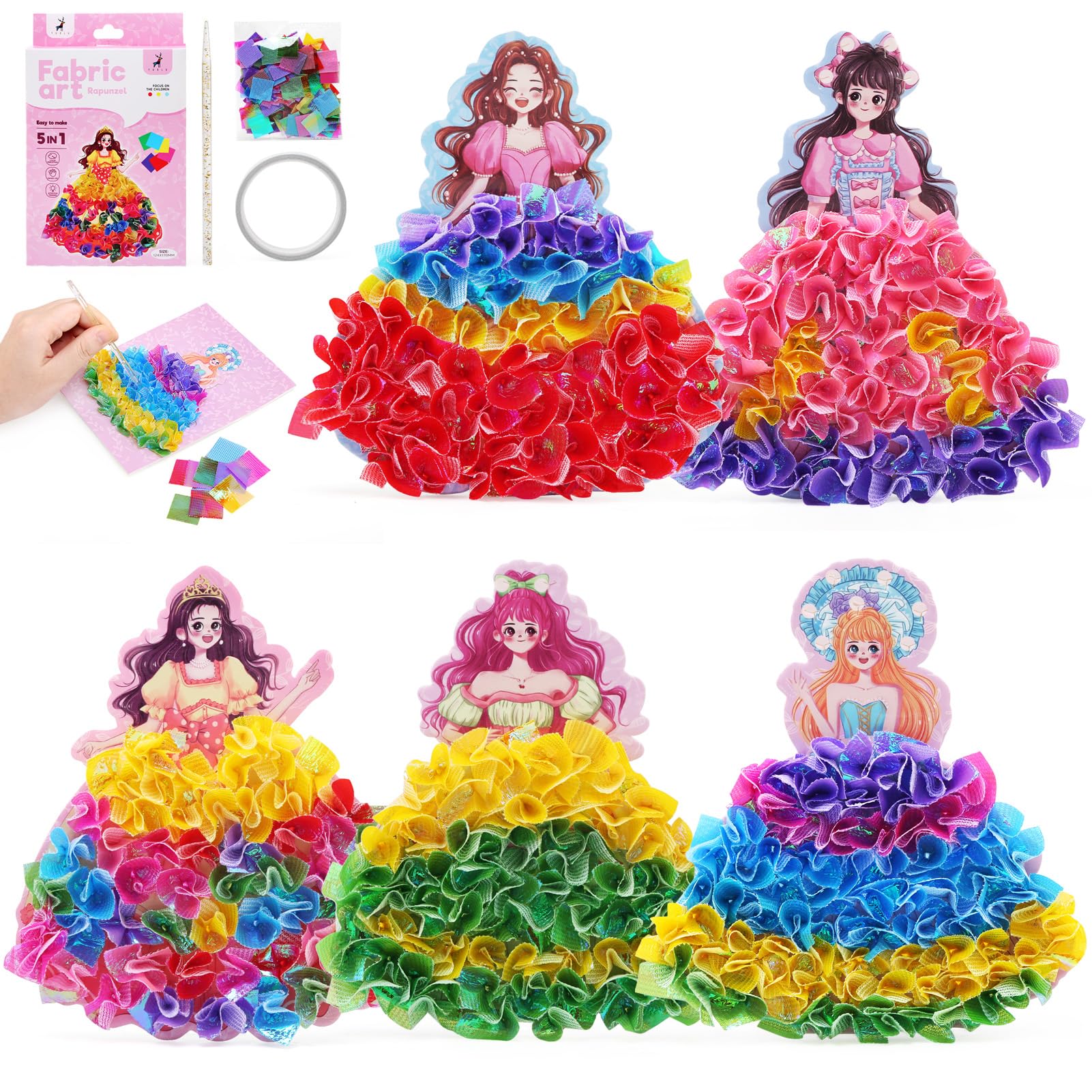 Ballery Art and Craft Kits for Kids, Creative Activity, Poke-in Art Kits for Girls Princess Crafting Kit Toys for 3 4 5 6 7 8 9 10 Year Old Girl