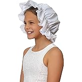 Skeleteen White Mob Cap Accessory - Grandma Night Bonnet Colonial Costume Nightcap Mop Hat Accessories for Maid Girls and Women