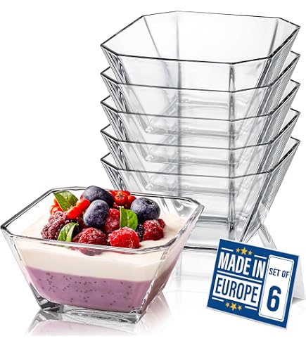 Barski - European Quality Glass - Handmade - Thick Straight Sided Nappy Bowl - 6 Diameter - Made in Europe