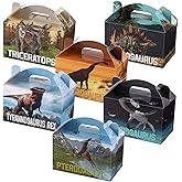 TaoBary 24 Pcs Dinosaur Favor Boxes for Birthday Party Dinosaur Treat Boxes Dinotheme Candy Goodie Case Party Favors for Boys Girls Kids Baby Shower Supplies, 6 x 3.5 x 3.5 Inch(Cool Style)