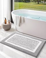 COLOR&GEOMETRY Absorbent Bath Mat 40x60 cm Non Slip Machine Washable Grey view 3