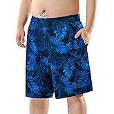 BRISIRA Big and Tall Swim Trunks for Men Bathing Suit with Mesh Lining Quick Dry Board Shorts Beach Swimsuit Pocket