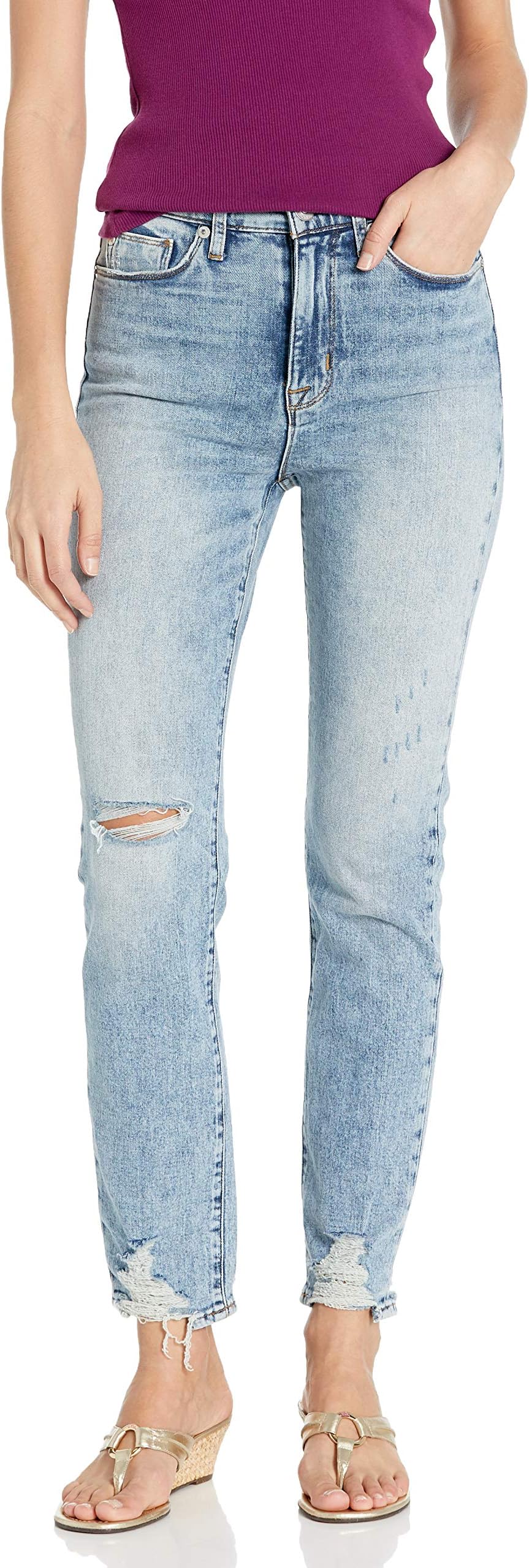 HUDSON Women's Zoeey High Rise Straight Crop 5 Pocket Jean