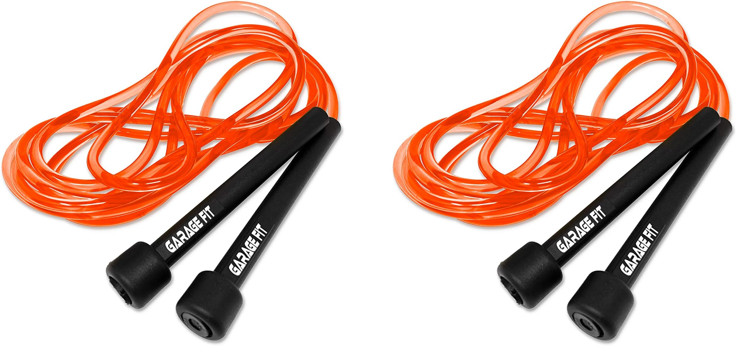 Garage Fit 9' Adjustable PVC Jump Rope for Cardio Fitness - Versatile Jump Rope for Both Kids and Adults - Great Jump Rope for Exercise (Two Pack of Orange Ropes)