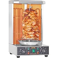 VEVOR Shawarma Grill Machine, 13 lbs Capacity, Chicken Shawarma Cooker Machine with 2 Burners, Electric Vertical Broiler Gyro