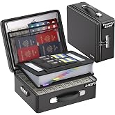 DocSafe 6400&deg;F Fireproof Document Box with Lock, 10 Layers Heat Insulated | Fire&amp;Water Resistant,Hard Case Safe Box with Zipper＆Multi Pockets, Protects Personal Items,Documents,Laptop,Passport,Black