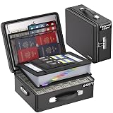DocSafe 6400°F Fireproof Document Box with Lock,Heat Insulated Fireproof Water Resistant 10 Layers Hard Case Safe Box with Zipper&Multi Pockets,Protects Personal Items,Documents,Laptop,Passport,Black