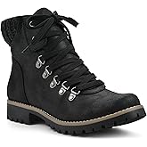 CLIFFS BY WHITE MOUNTAIN Women's Shoes Primed Lugged Lace-Up Ankle Bootie