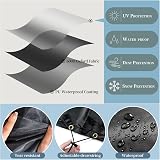 PATIO PLUS Garden Furniture Cover 170x94x71cm PU Coating 600D Oxford Black view 5