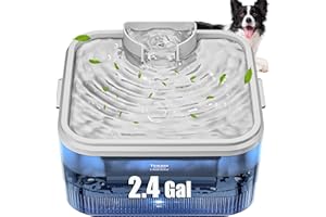 Yowazo Dog Water Fountain for Large Dogs, 303oz/9L/2.4Gal Automatic Pet Fountain with Replacement Filters, Cat Water Dispenser with Smart LED Quiet Pump Inside for Dogs, Cats, Multiple Pets