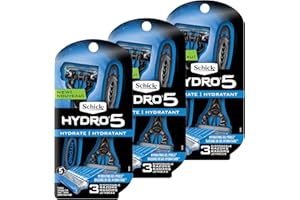 Schick Hydro 5 Disposable Razors for Men with Flip Beard Trimmer, 9 Count (Pack of 1)