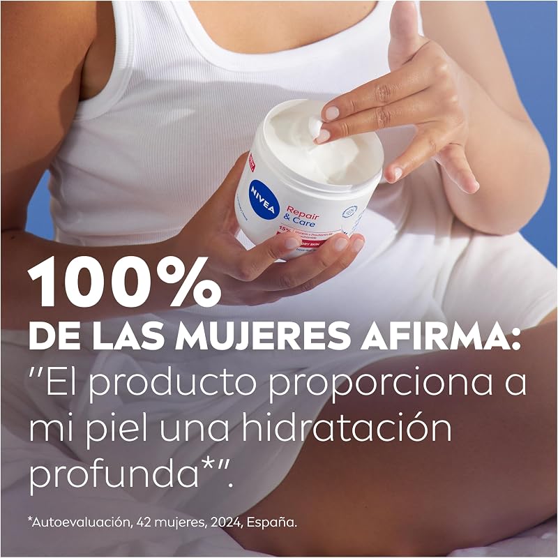 Repara & Cuida Crema hidratante corporal, facial y para manos (1 x 400 ml), crema hidratante 72 h con glicerina y vitamina E pura, para piel seca y muy seca