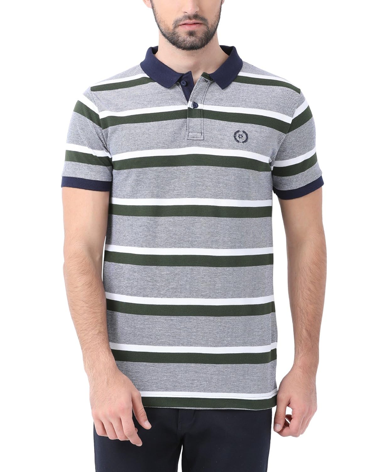 classic polo striped grey polo casual t-shirt