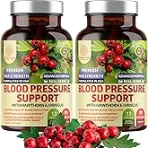 2-Pack N1N Premium Blood Pressure Support with Hawthorn and Hibiscus [13 Potent Ingredients], Natural Supplement to Support Blood Flow Health, 180 Caps