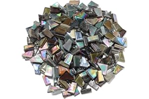 ZWCT Black Mixed Irregular Mosaic Glass Pieces, 300g Mosaic DIY Set Adult Mosaic Set, Mosaic Craft Supplies Mosaic Making Supplies