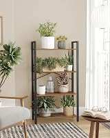 VASAGLE 4-Tier Bookshelf Steel Frame Rustic Brown 30x66x120 cm LLS60BX view 7
