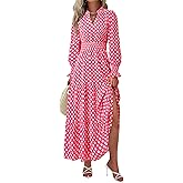 PRETTYGARDEN Women's Floral Maxi Dress 2026 Fall Long Sleeve V Neck A Line Long Flowy Spring Party Boho Dresses