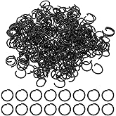 PATIKIL Open Jump Rings, 400 Pcs 10mm Round Ring Charm Loops Connector for Jewelry Making Supplies DIY Craft Keychains Necklaces Earrings, Black