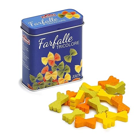 Erzi 7,1 x 3,1 x 8,1 cm Pasta Farfalle aus Holz in Einer Dose Spielset