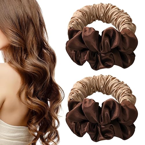 Overnight Curls, Heatless Curlers, 2 PCS No Heat Hair Rollers for Long Medium Hair, Soft Comfortable Heatless Blowout Rods, Heatless Curls DIY Women Curly Hairstyles for Travel Home Use