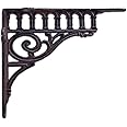 FLAG EMOTES Cast Iron Wall Shelf Bracket Brace Decorative Columns Design Rust Brown 11.375" Deep