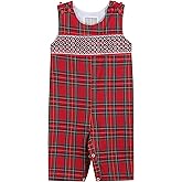 Lil cactus Boys Baby and Toddler Smocked Christmas Overalls