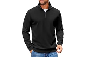 COOFANDY Mens Quarter Zip Pullover Sweatshirts Lightweight Long Sleeve Mock Neck Sweater Polo