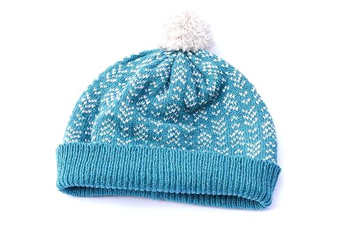 ladies blue bobble hat