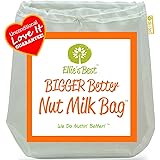 Pro Quality Nut Milk Bag - Big 12"X12" Commercial Grade - Reusable Almond Milk Bag & All Purpose Food Strainer - Fine Mesh Nylon Cheesecloth & Cold Brew Coffee Filter - Free Recipes & Videos (1)