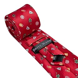 Barry.Wang Mens Christmas Tie Set Red Green White