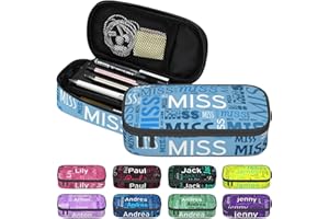 Custom Pencil Case Pouch with Name-Personalized Pencil Case with Name for Boys Girls Kids-with Zipper-Optional Pen Case Color