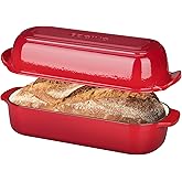 EDGING CASTING Enameled Cast Iron Loaf Pan with Lid, Bread pan, Dutch Oven Bread pan for Homemade Sourdough Bread Baking, 12.5x5.5 inch, 5qt, Red