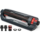 Eden 96212 Turbo Oscillating Sprinkler | Covers Up to 4,400 sq. ft., 18 Precision Nozzles, Adjustable Range, Flow Control, Triple Nozzle Width Switches, Turbo Drive Motor, Quick Connect Bundle