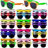 KOMENDANT 36 Pack 12 Colors Neon Sunglasses Party Favors 80’s Retro Style Sun Glasses for Beach Pool,Carnival,Party Favors,Birthday Party,Bulk Pack Sunglasses for Adults And Kids