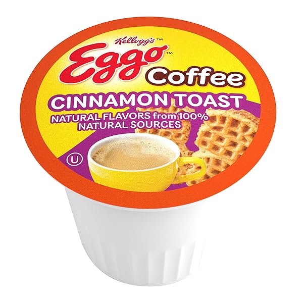 EGGO BEVERAGES CINNAMON TOAST WAFFLE FLAVORED COFFEE PODS FOR KEURIG K CUP BREWERS, FAIR TRADE CERTIFIED, 40 COUNT – WARM AND COZY CINNAMON