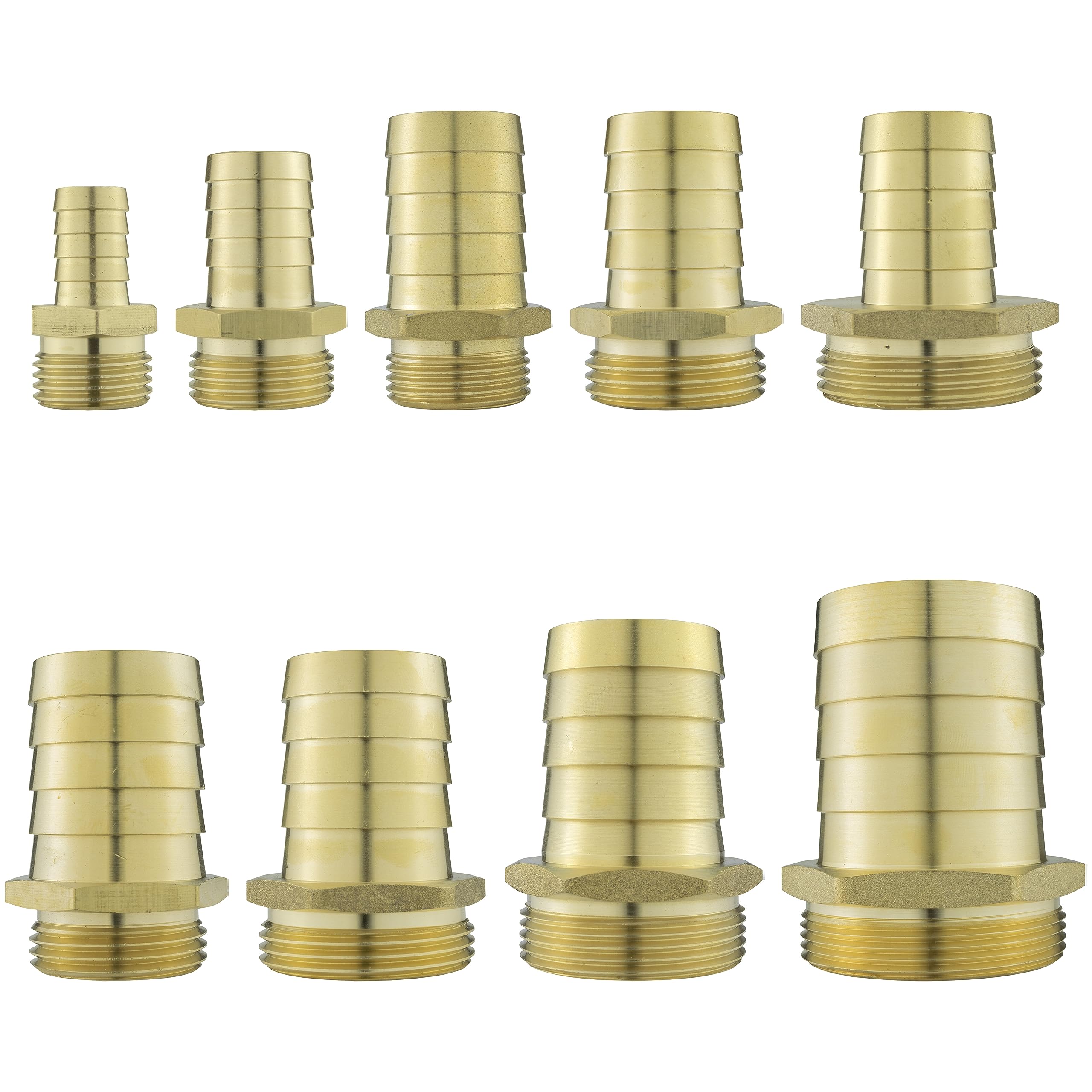 Solid Brass Pipe hosetails to Male bsp Thread for Pumps,Filters Water Features and Fountains (1" bspm - 25mm Barb) 1" bsp = 33.3mm Across The Thread
