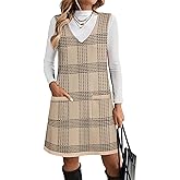 Zeagoo Women's Sweater Vest Dresses for Women 2026 V Neck Sleeveless Knit Pullover Sweater with Pockets Fall Winter Outfits