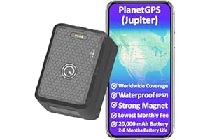 PlanetGPS (Jupiter) - Magnetic Waterproof GPS Tracker for Car Vehicle w/Worldwide Coverage (2 to 6 Months Battery) - Subscrip