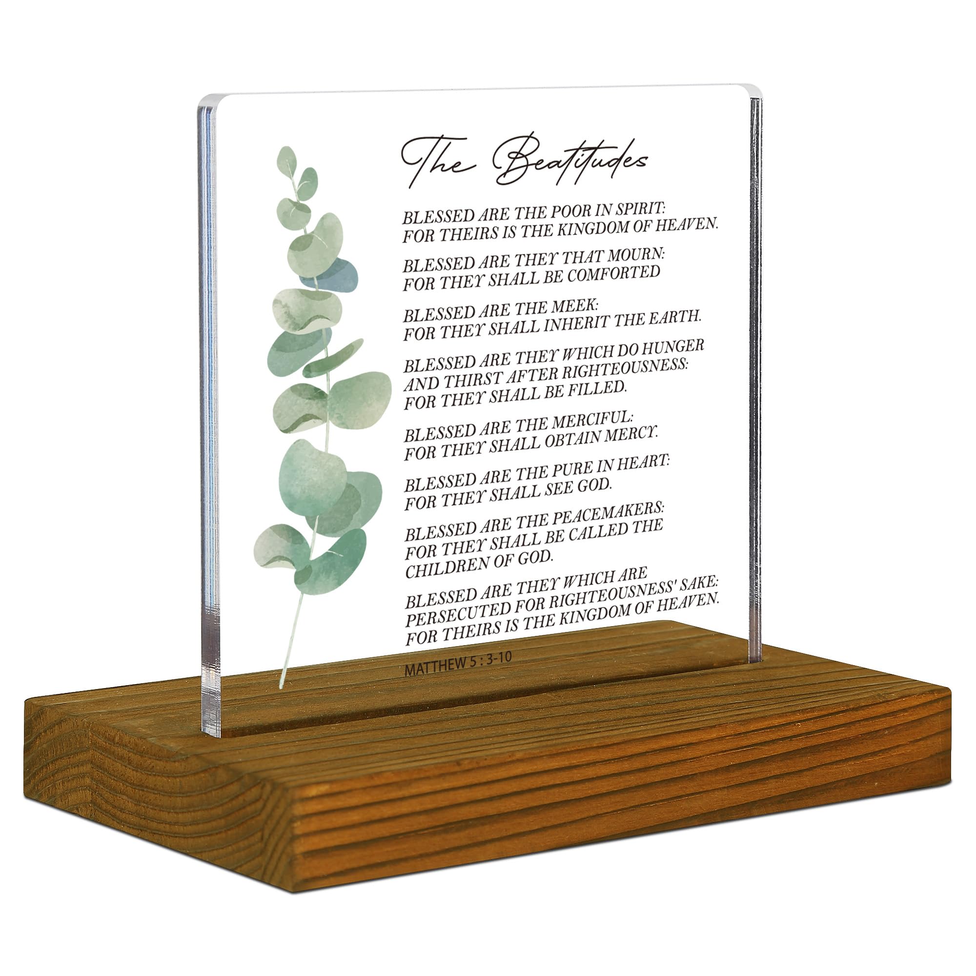 Matthew 5:3-10 The Beatitudes Bible Verse Sign, Christian Gifts, Bible ...