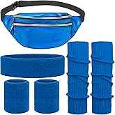 80s Accessories for Women, Leg Warmers 80s Costumes Workout Outfit Holographic Fanny Pack Neon Headband Wristbands