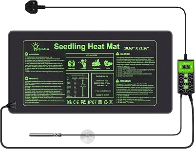 Hyindoor Waterproof Seedling Heat Mat with Thermostat 10.63" x 21.26"