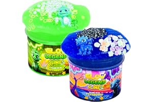 TOYSBUTTY FINOCLAY Glow in The Dark Slime Kit for Girls Boys, 2 Pack Dragon Theme with Big Charme, Premade Slime Making kit, Sensory Toys for Kids,Create Magical Scenes, for Ages 6-12