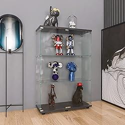 nifoti 3-Tier Glass Display Cabinet,Curio Cabinet