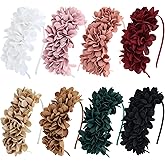 Dizila 8 Pieces Retro Flower Headbands Floral Hair Bands Hoops Wedding Birthday Party Christmas Hair Accessories for Women Girls Teens Kids