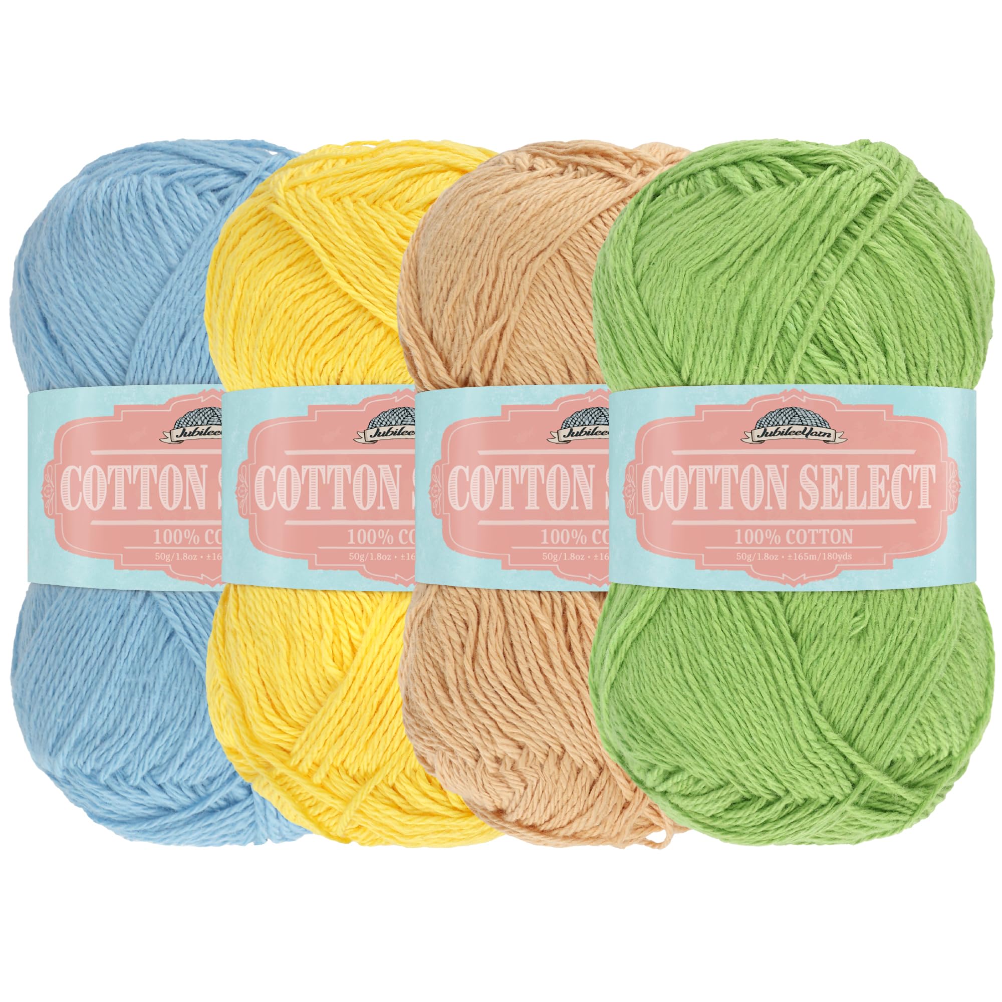 JubileeYarn Cotton Select Yarn - Sport Weight - 50g/Skein - Inspiration Assortment 87-4 Skeins — image 1
