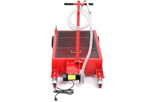 Oil Drain Pan 20 Gallon Tank,76L Low Profile Pan with Pump 110V Electric Pump, 8 ft Hose & Folding Handle, Rolling Cart for C