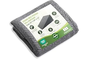 MEOVEN Wedge Pillow Cover for 25x24x12 Bed Wedge Pillow, Hypoallergenic Replacement Case Cover with Zipper & Pockets, Gray