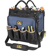 CLC Work Gear PB1543 17" Molded Base Multi-Compartment Technician's Tool Bag,Black/Blue