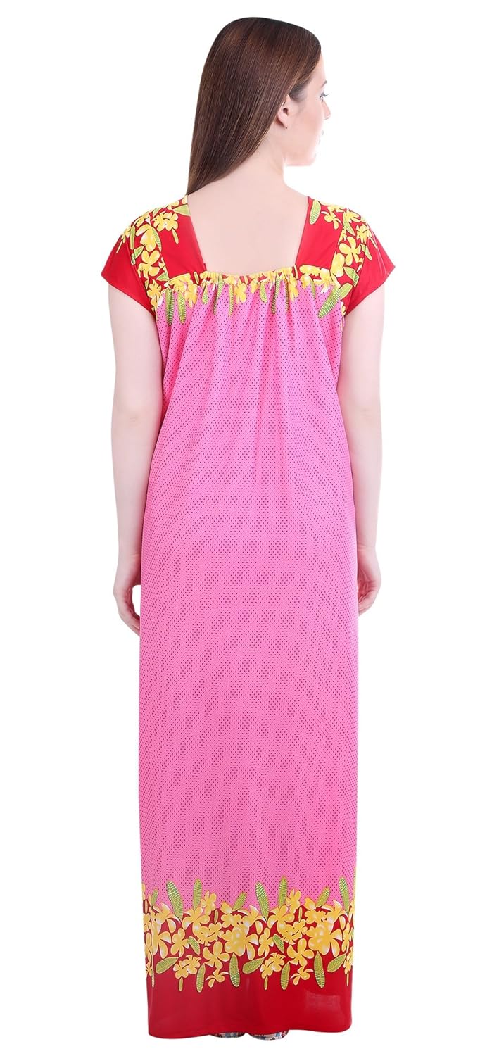 noty women's satin nighty - dotted print